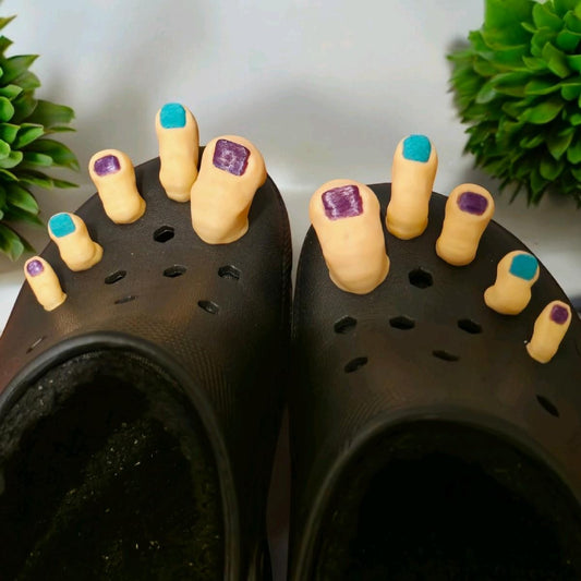 Realistic Toes Crocs Charms | 3D Printed Hilarious Accessory | Footwear Decoration | Fun Gift Idea | Shoe Decoration | Crocs Charms | set 10